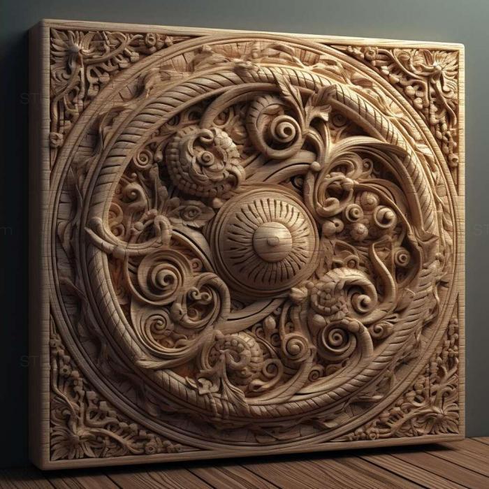 Patterns and decorations (stl complex 4, PATTERN_956) 3D models for cnc